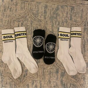SoulCycle Black and White Athletic Socks Trio
